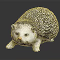 Realistic Hedgehog Figurine With Detailed Spiky Back And White Face Home Decor Piece