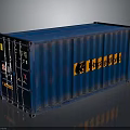 Happylov Blue Rusted Storage Container Ideal for Storing Household Living Essentials with Yellow Logo
