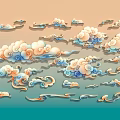 Traditional Colorful Cloud Patterns Decorative Design With Various Classic Elements And Styles