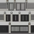 Multiple Modern Metal Gate Designs With Striped Panels Columns And Top Lights 3d model