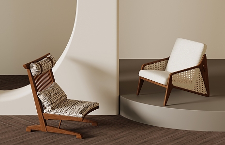 Middle Ancient Style-Silent Style Chair Leisure Chair 3d model