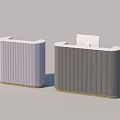 Modern Universal Reception Desk Interior With Vertical Stripe Design And Different Sizes