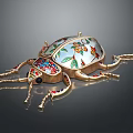 Colorful Enamel Beetle Shaped Decorative Furniture Ornament With Metal Body And Reflective Finish
