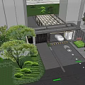 Modern Gate Community Gate 3d model