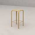Minimalist Rattan High Stool With Wooden Frame And Round Woven Seat Design