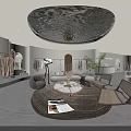 Modern Clothing Store Interior With Arch Design Display Racks And Green Plants