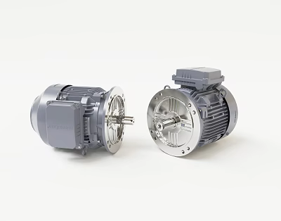 Industrial Motors With Grey Housing And Metal Components For Industrial Machinery 3d model