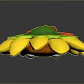 Sunflower Shaped Doll with Yellow Petals Orange Center Smiling Face Red Cheeks and Red Legs