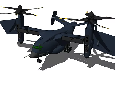 Dark Blue Twin Rotor Helicopter with Green Cockpit and Fuselage Details 3d model