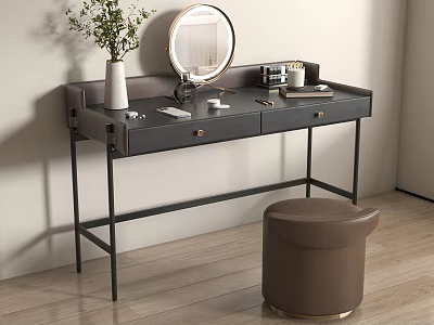 Modern Makeup Table Makeup Stool Combination Dresser Stool Makeup Table Makeup Mirror Cosmetic 3d model