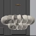 Modern Minimalist White Petal Shaped Chandelier With Elegant Shades And Soft Illumination