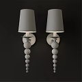 Elegant Wall Sconces With White Lampshades Crystal Beads And Gold Silver Metal