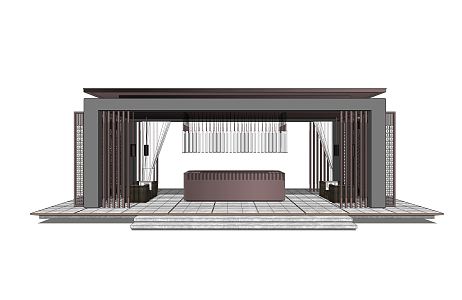 New Chinese Style Corridor Frame Courtyard Corridor Frame Leisure Corridor Frame Landscape Corridor Long Corridor Pavilion 3d model