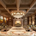 Luxurious Classical Drawing Room With Chandelier And Sofas