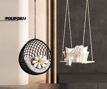 Modern Hanging Chair Modern Swing Chair Hanging Chair Rattan Hanging Chair 3d model