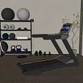 Home Gym Sports Equipment Including Treadmill Dumbbells Fitness Balls And Kettlebells