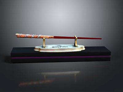 Harry Potter Collectible Wand Display Stand With Decorative Base And Name Plate 3d model