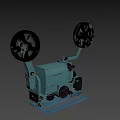 Projection Monitoring System With Vintage Projector Reels And Light Projection Beam