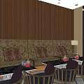 Modern Bar Interior With Stylish Counter Wine Racks Stools And Pendant Lights