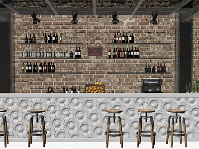 Bar chair combination 3d model
