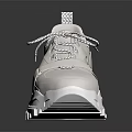 White Stylish Sneakers With Thick Sole And Modern Lace Up Design