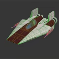 Sleek White And Dark Red Spaceship Featuring Transparent Cockpit And Twin Wings