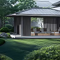 Ancient Architecture Traditional Pavilion With Wooden Beams And Lush Green Surroundings