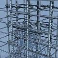 Industrial Factory Building Metal Frame Structure with Foundation Grid and Support System 3d model