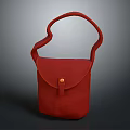 Stylish Red Handbag Featuring Curved Handle And Metal Clasp Simple Fashion Design