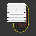 White Electrical Switch Panel with Connected Yellow Black and Red Wires