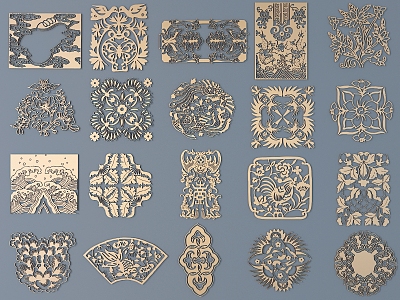 Chinese Carved Pattern model