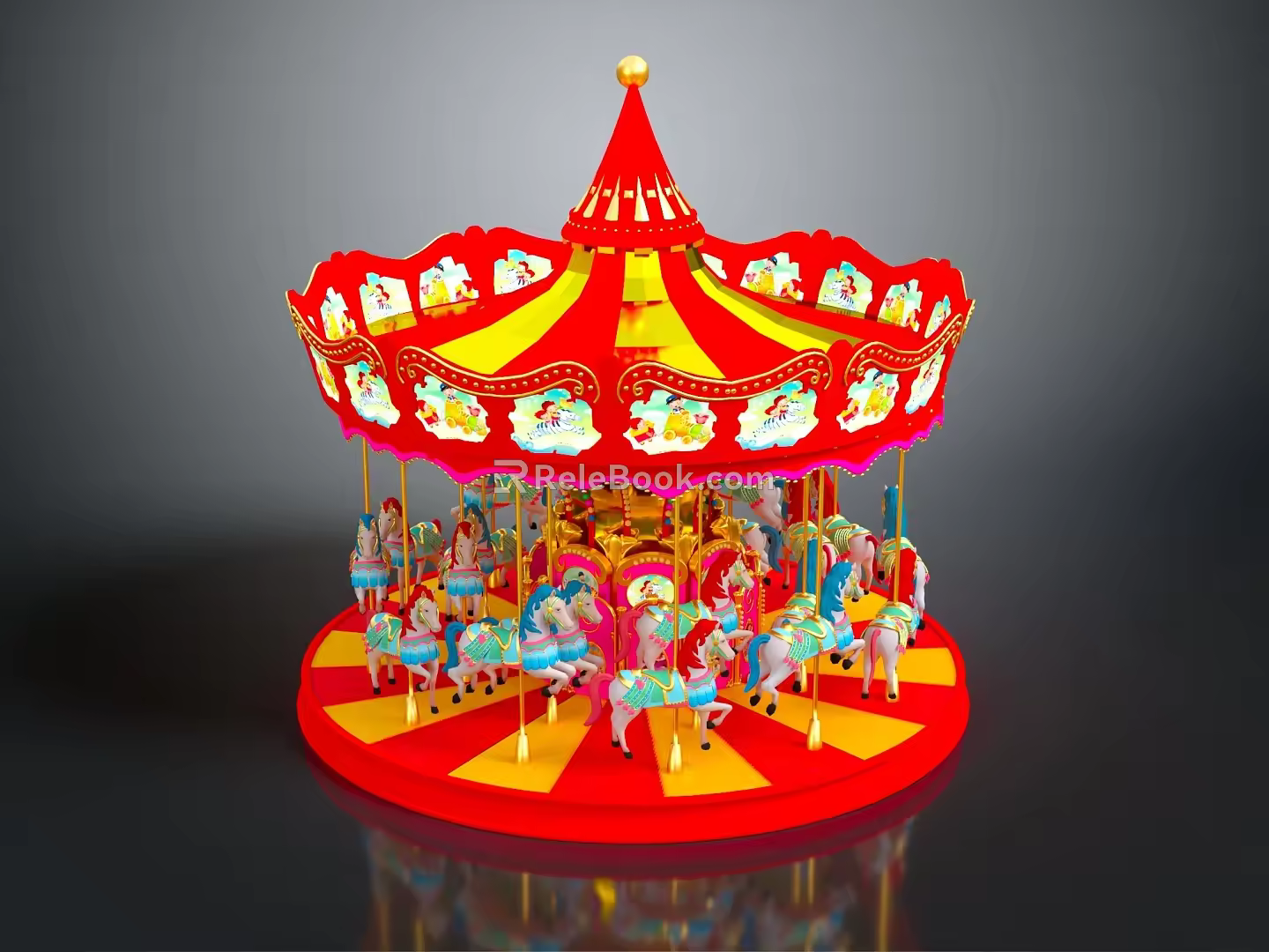 Modern Carousel Children's Playground Children's Playground 3d model
