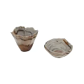 Modern Agate Pattern Tableware Set Featuring Bowl and Cup with Brown White Natural Texture 3d model