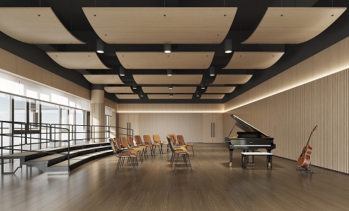 Modern Chorus Room Music Chorus Training Room 3d model