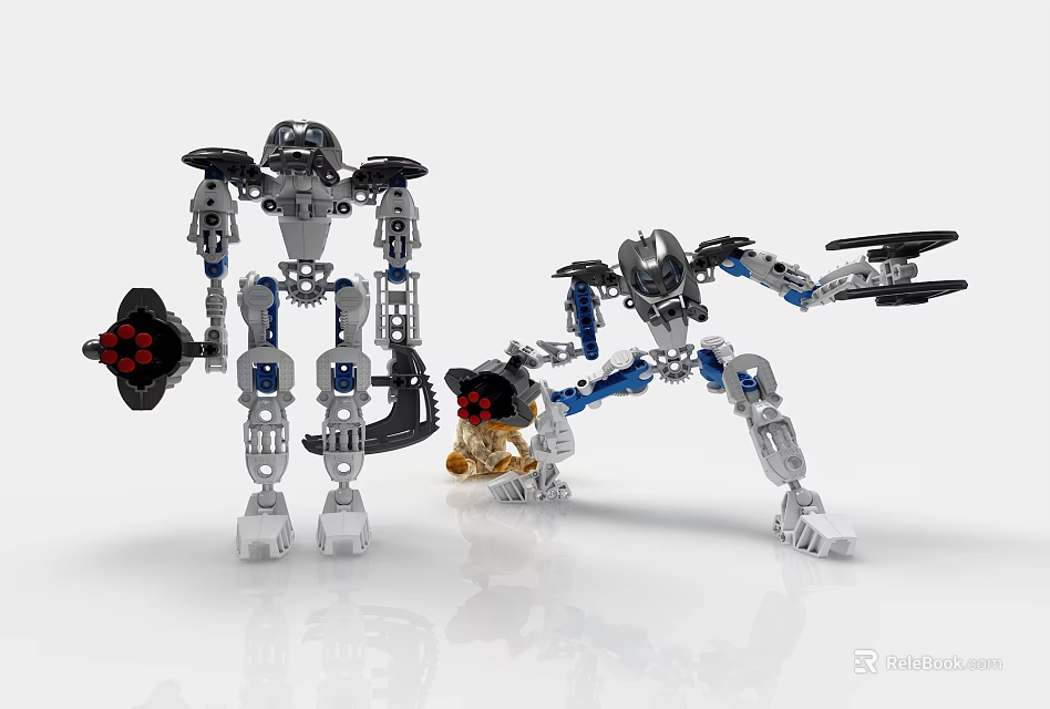 Smart Machines Lego Style Design Featuring Mechanical Arms Shield Propellers And Claws 3d model 