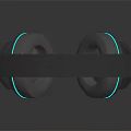 Modern Electronic Over Ear Headphones With Blue LED Light And Sleek Design