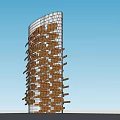 Modern High Rise Office Building With Curved Structure And Unique Facade Design