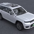 White Jeep SUV Modern Electric Vehicle With Front Grille And Alloy Wheels