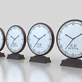 Classical Round Clocks with Roman Numerals London Athens Paris on Wooden Bases