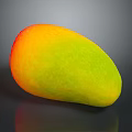 Fresh Ripe Mango With Vibrant Orange Yellow And Green Gradient On Dark Background