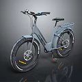 Gray Electric Bike With Large Tires Rear Rack And Modern Off Road Design