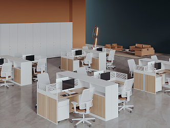 modern office desk and chair 3d model