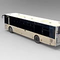 Beige Bus With Black Windows And Number 917 In Side View 3d model