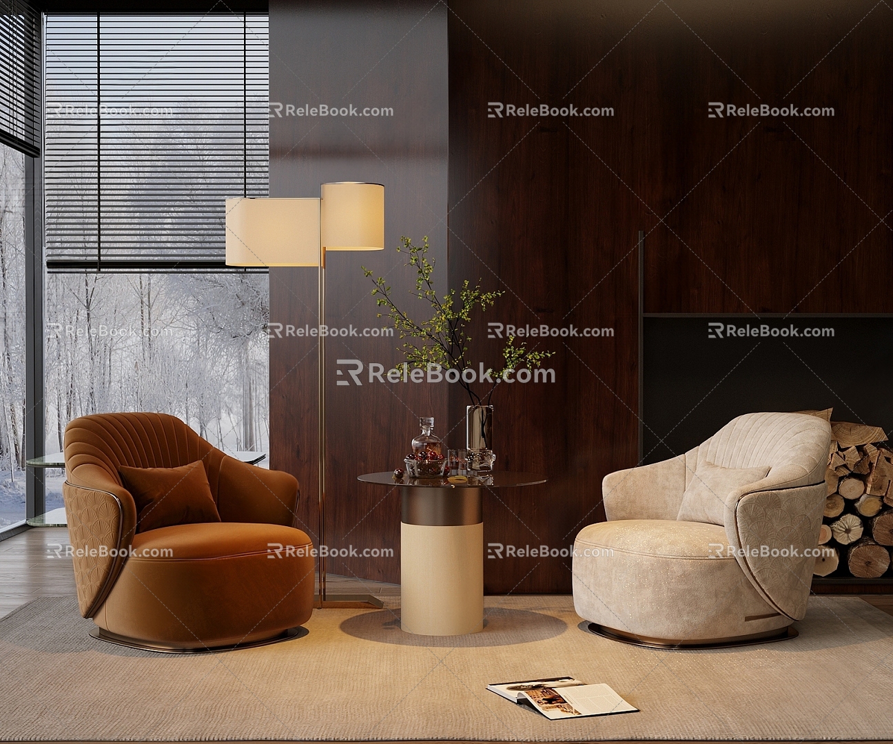 Minotti lounge chair 3d model