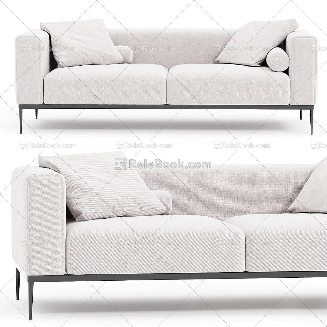 Double sofa sofa 3d model