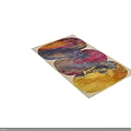 Soft Vibrant Square Area Rug With Abstract Colorful Patterns And Soft Texture For Living Room