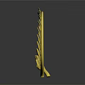 Decorative Golden Laurel Wreath on Black Background with Shiny Reflection 3d model