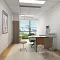 Modern Open Office Space Interior With Desks Computers Chairs Lockers And Plants 3d model