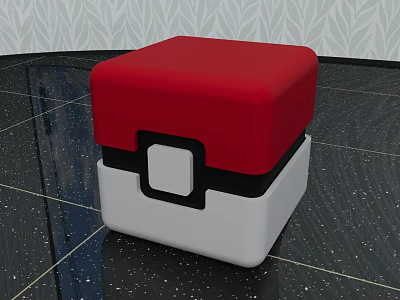 Decorative Ornament Set With Red And White Appearance And Black Decorative Strip 3d model