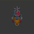 Toy Boat With Blue Hull Red Details And Red Toy Helicopter Flying Nearby